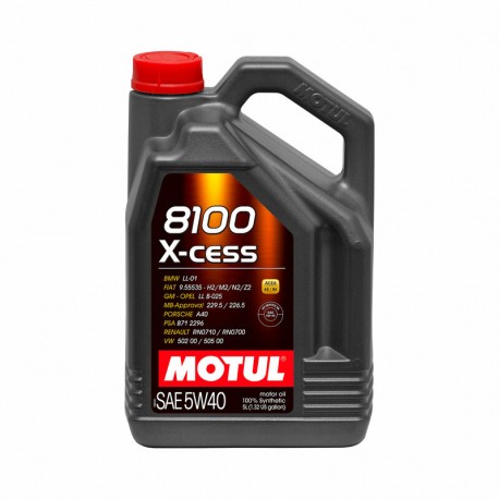 5L Huile Motul 5W40 8100 X-Cess LL-01 (BMW, Mercedes, Porsche, VW, GM...)