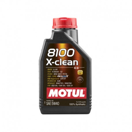 1L Huile Motul 5W40 8100 X-Clean (BMW, Mercedes, Porsche, Renault Sport)