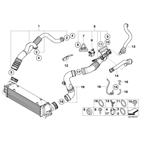 Kit joints entrée / sortie intercooler 35i n54