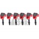 6x bobine d'allumage Dinan rouge pour BMW 140i / 240i / 340i / Supra B58 et M3 / M4 G8x / X3M S58