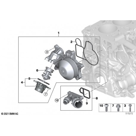 Pipe d'eau / connecteur pour bmw 330d série E..