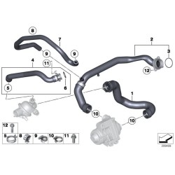Durite de liaison entre pompe a eau et thermostat pour bmw X. F..