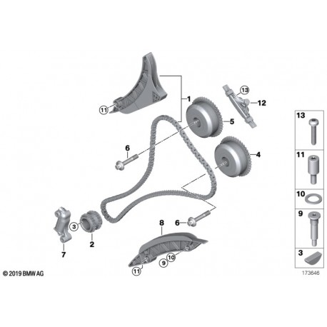 Kit chaine complet gauche et droit BMW pour bmw 50i n63