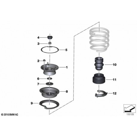 Set de coupelles avant d'amortisseur pour bmw 135i E.. n54 n55
