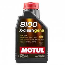 1L Huile Motul 5W40 8100 X-Clean Gen2 (BMW, Mercedes, Opel, Renault)