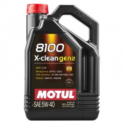 5L Huile Motul 5W40 8100 X-Clean Gen2 (BMW, Mercedes, Opel, Renault)