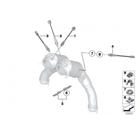 Sonde lambda oem après cata (aval) pour bmw s63b44