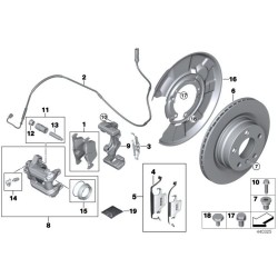 Plateau de frein arriere pour bmw 30d 35d E.. F..