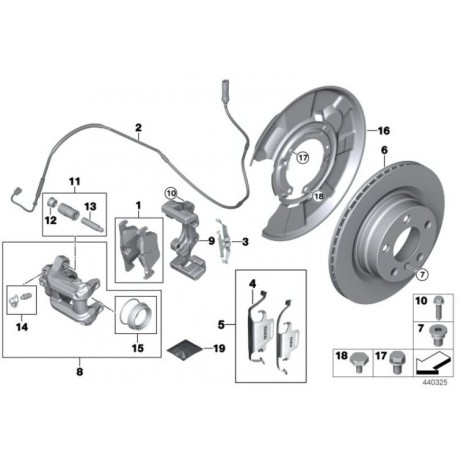 Plateau de frein arriere pour bmw 30d 35d E.. F..