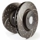 Disques de frein avants EBC Turbo Grooved pour Clio 3 RS / Mégane 2 RS